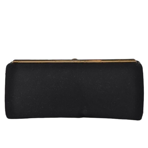 1960's Gucci mod black silk interlocking GG clutch purse - Picture 10 of 12